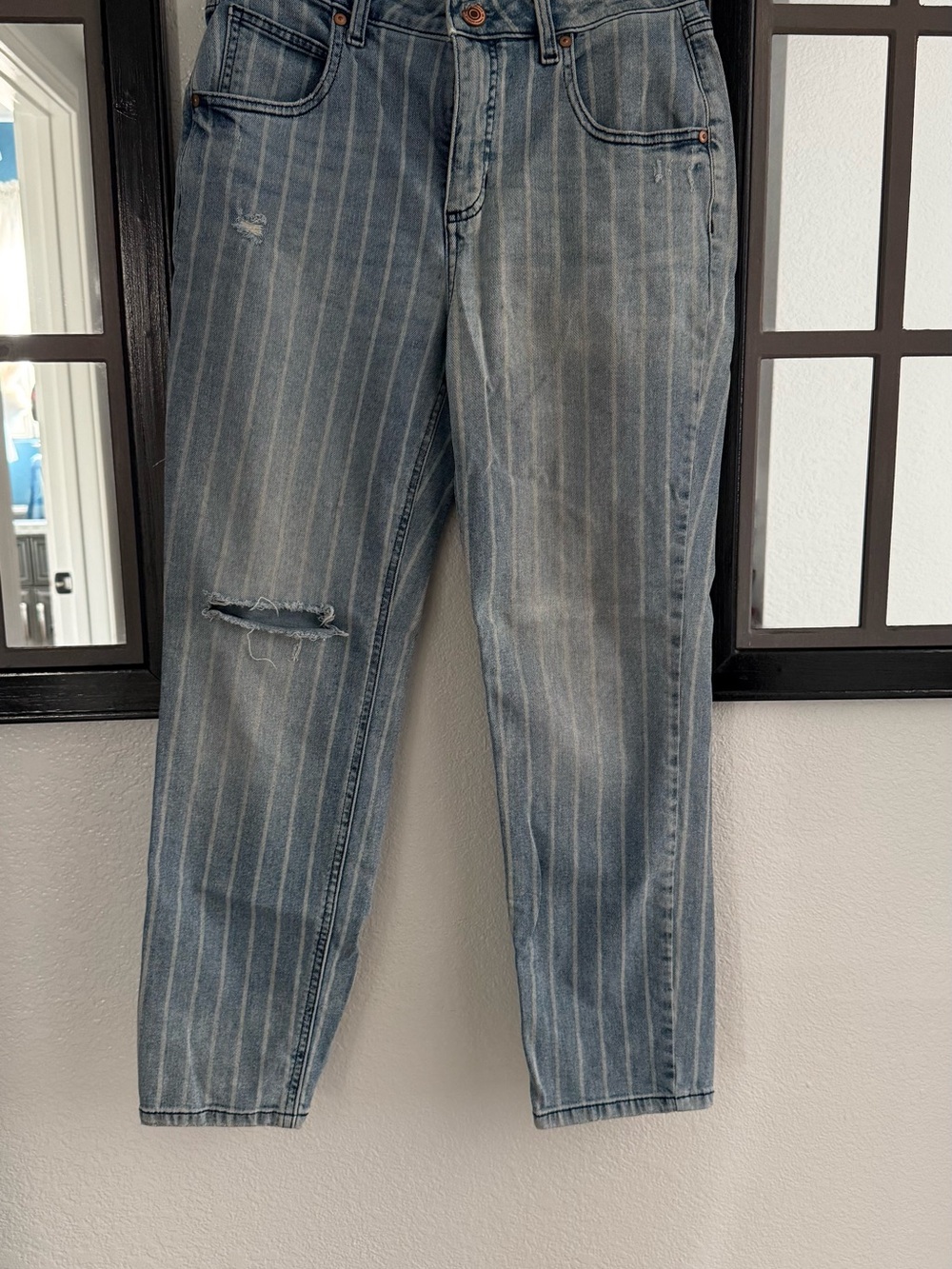 Lauren Conrad Blue Pinstripe boyfriend Jeans